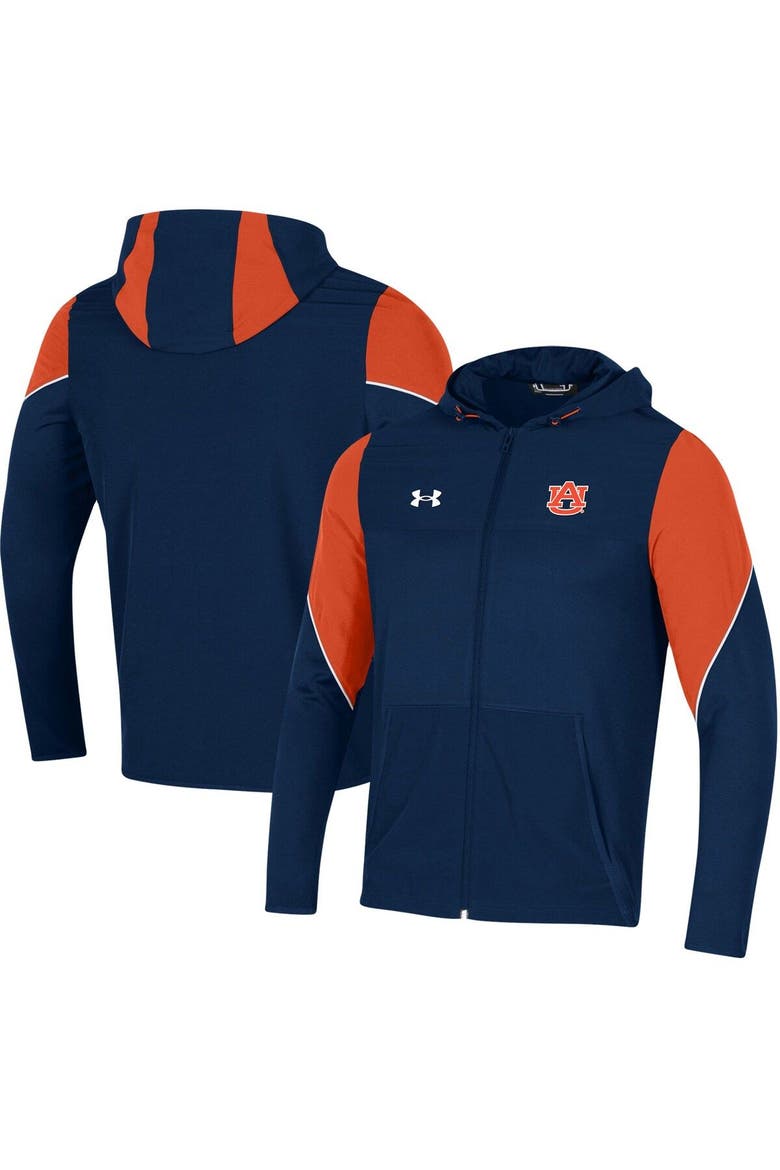 Men's Under Armour Navy Auburn Tigers 2021 Sideline Warm-Up Full-Zip Hoodie, Main, color, Navy
