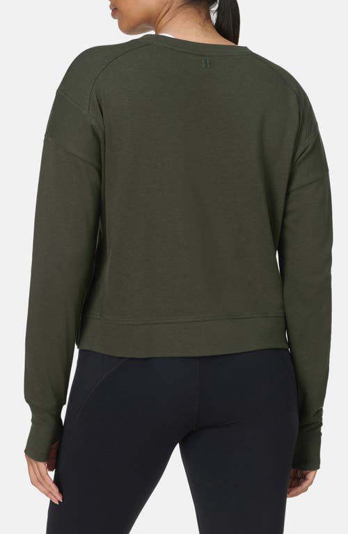 Sweaty Betty After Class Cotton Blend Crop Sweatshirt In Brown