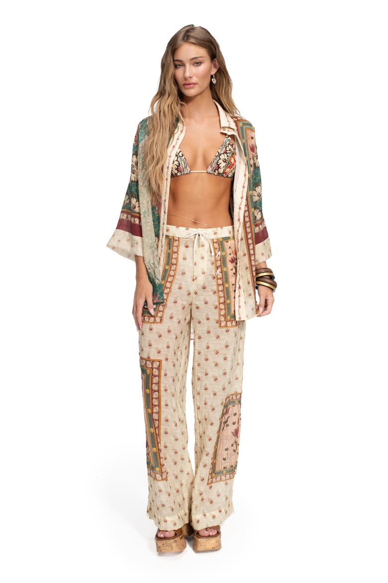 Chrissy Plume Cover-Up Shirt, Alternate, color, GREEN
