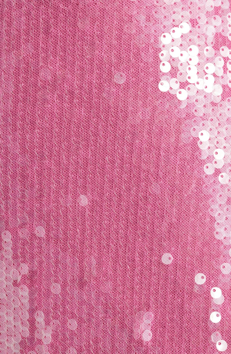 Jump Apparel Sequin Open Back Long Sleeve Cocktail Minidress, Alternate, color, Pink