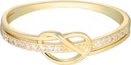 Adornia 14K Gold Plated Cubic Zirconia Knotted Band Ring
