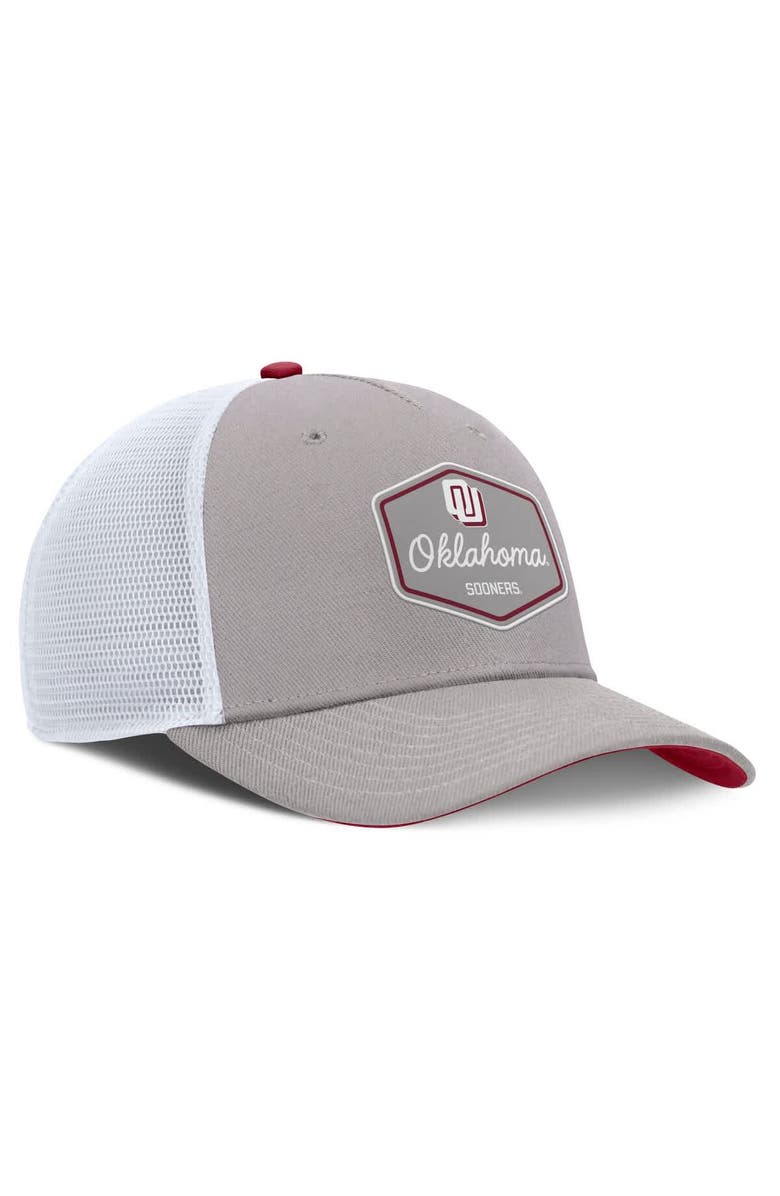 Nike Men's Nike Gray Oklahoma Sooners Rise Legacy Adjustable Trucker Hat, Alternate, color, 