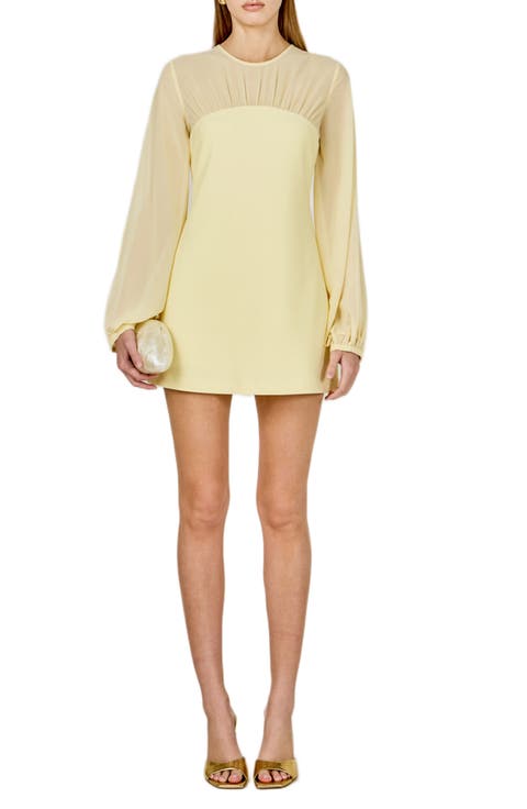 Long Sleeve Mixed Media Minidress