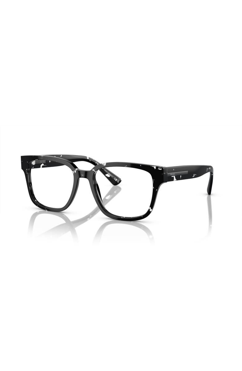 Prada 54mm Rectangle optical glasses, Main, color, Brown