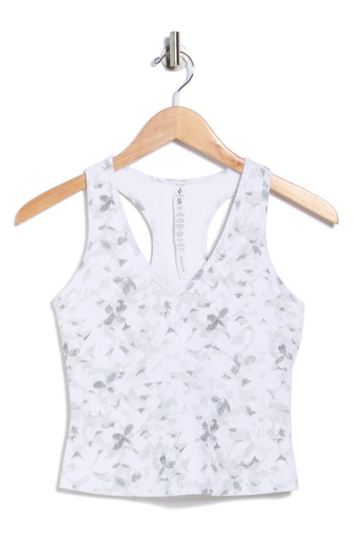 Skechers Go Flex Rib Floral Mirage V-neck Tank In White