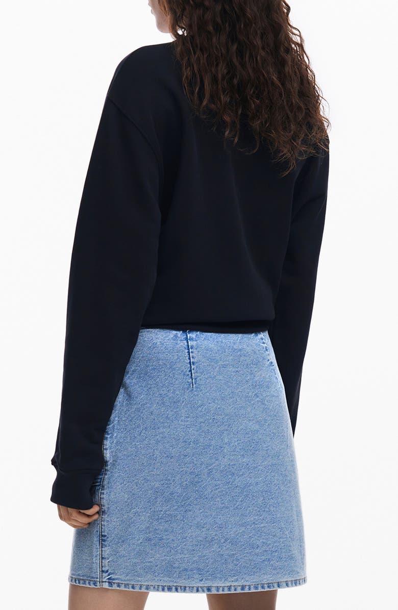 Desigual Embroidered Face Design Cotton Sweatshirt, Alternate, color,