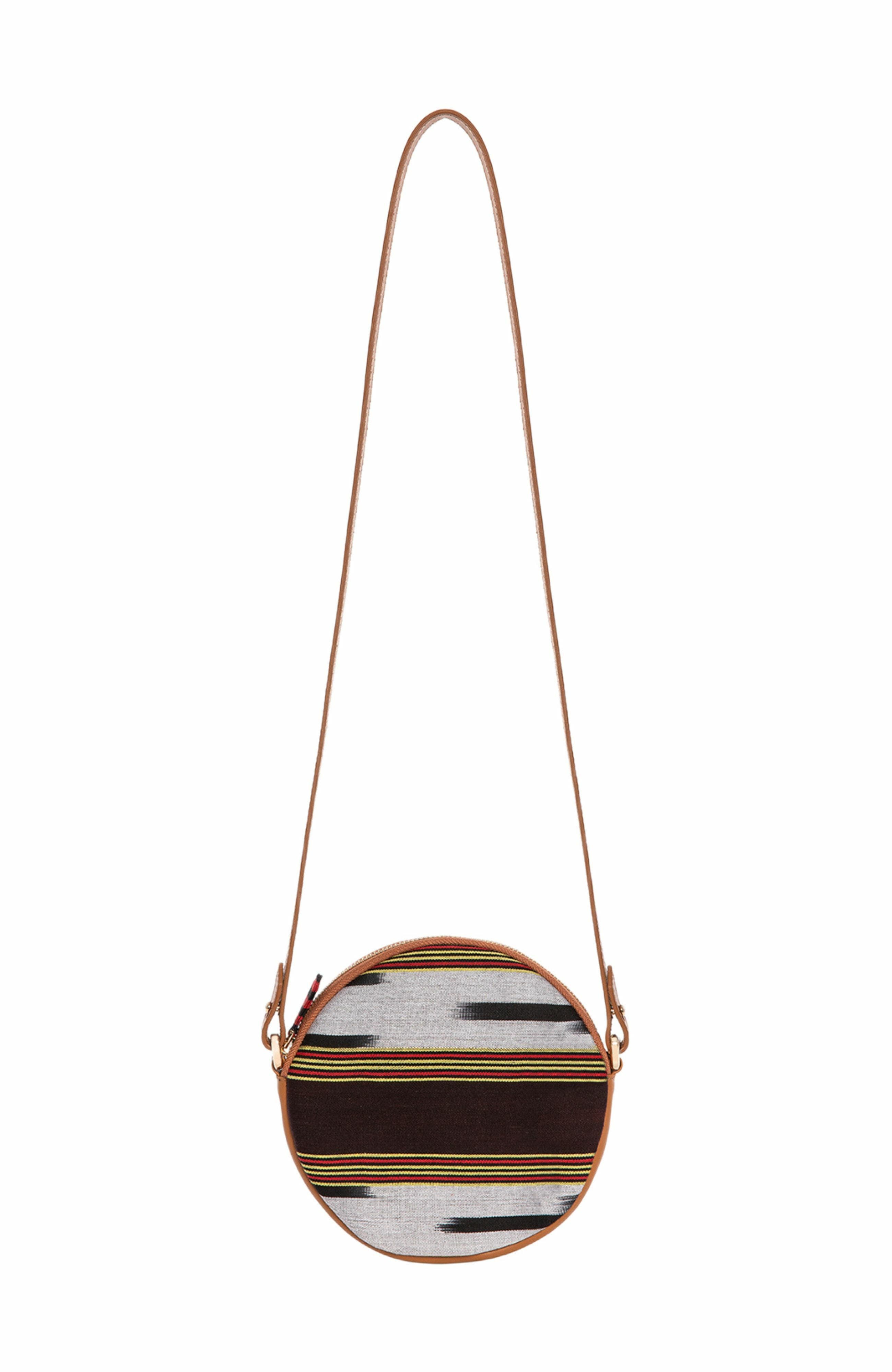K'ai & Vrosi Genuine Leather & Fabric Pattern Crossbody Bag, Main, color, 