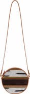 K'ai & Vrosi Genuine Leather & Fabric Pattern Crossbody Bag