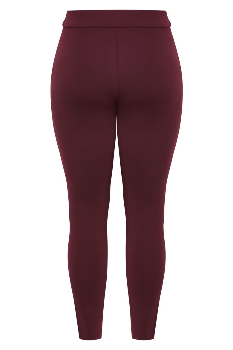 Edith Button Tab Skinny Pants, Alternate, color, RED