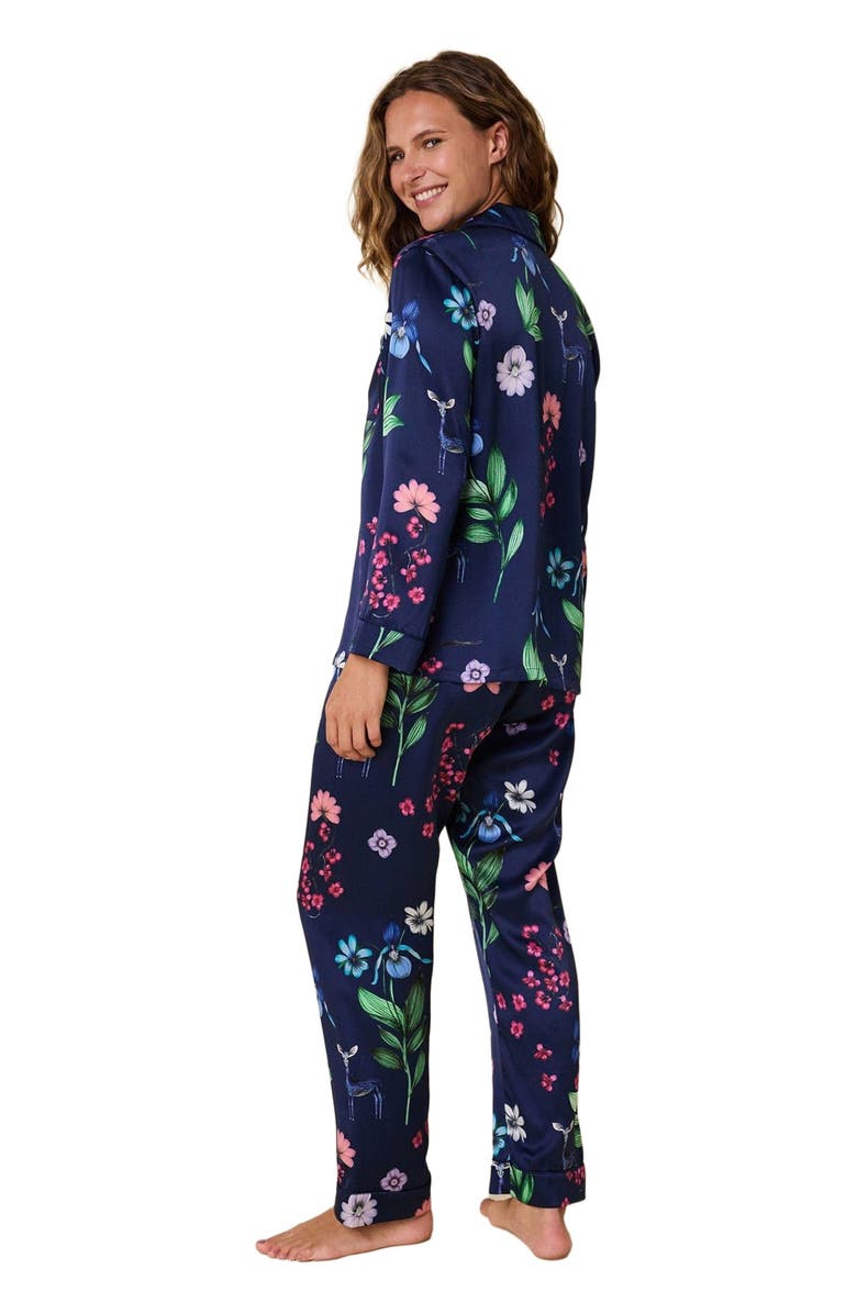 The Cat's Pajamas Silk Pajama Set, Alternate, color, Deerly