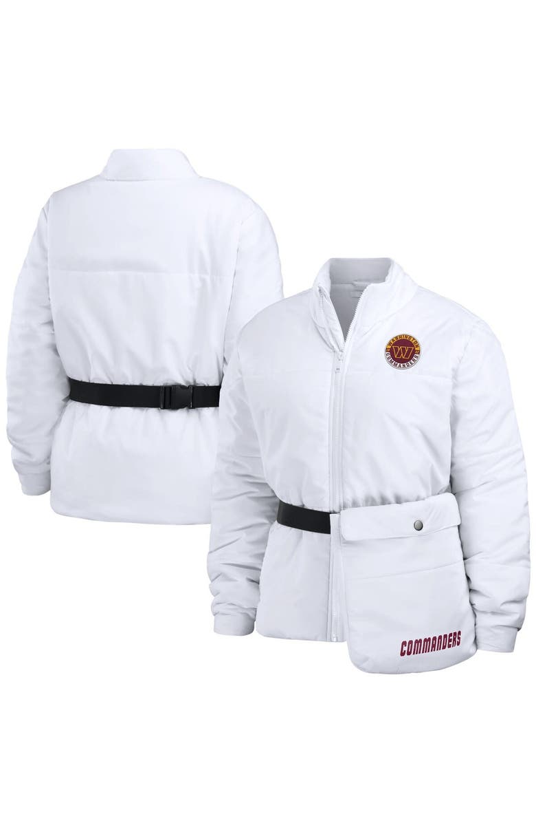 WEAR by Erin Andrews Women's WEAR by Erin Andrews White Washington Commanders Packaway Full-Zip Puffer Jacket, Alternate, color,