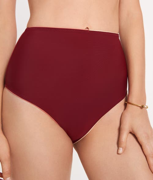 Ansea The Reversible High Waist Bottom In Pink/maroon
