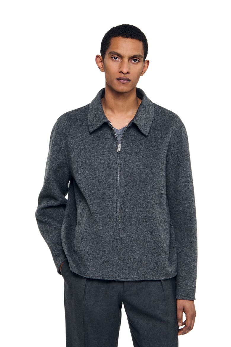 Double-faced wool jacket, Alternate, color, Dark grey