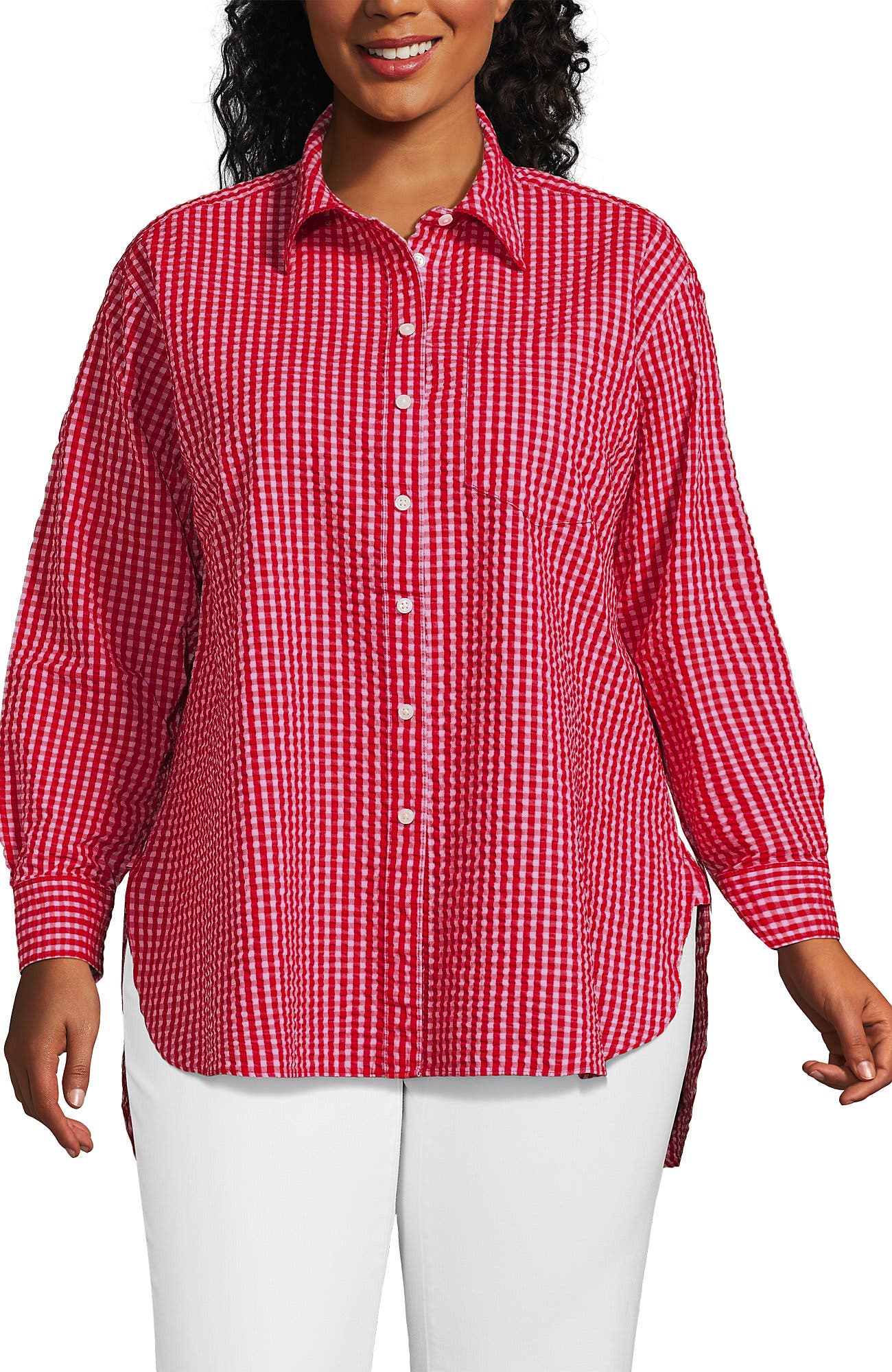 Oversized Seersucker Shirt - image 5