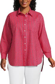 Lands' End Oversized Seersucker Shirt