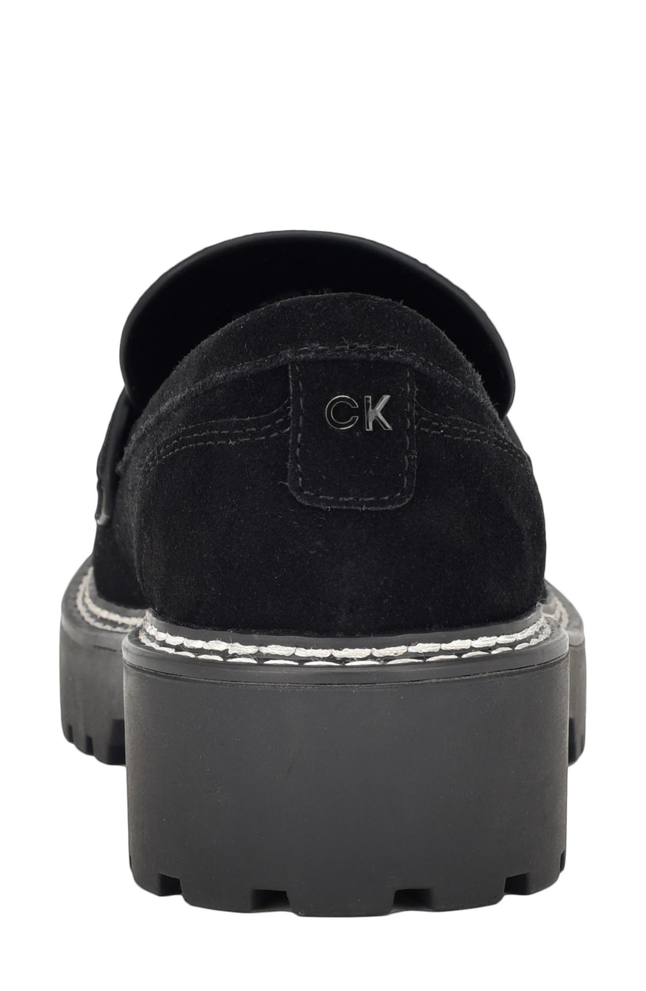 Suzie Penny Loafer, Alternate, color, BLACK SUEDE