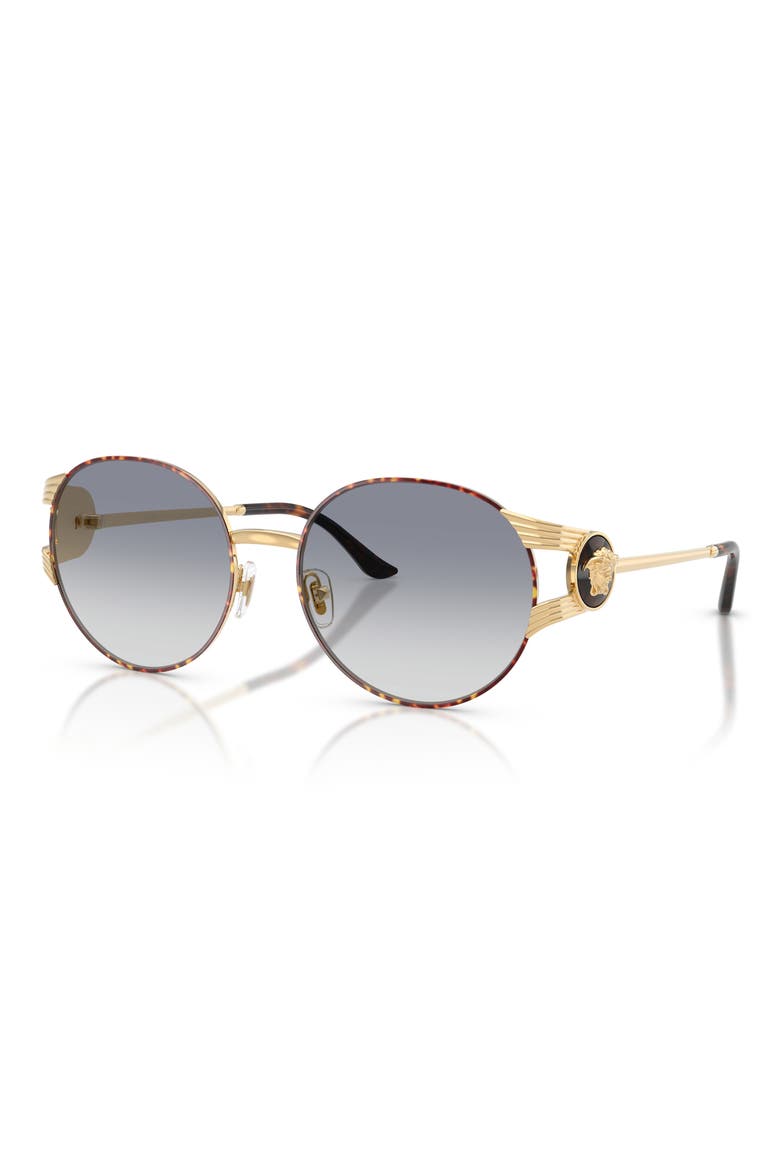 54mm Round Sunglasses, Alternate, color, GOLD VERSACE/ HAVANA/ BLUE