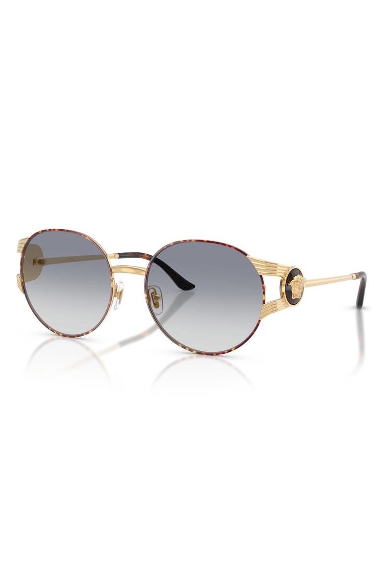Versace 54mm Round Sunglasses, Alternate, color, Gold Versace/ Havana/ Blue