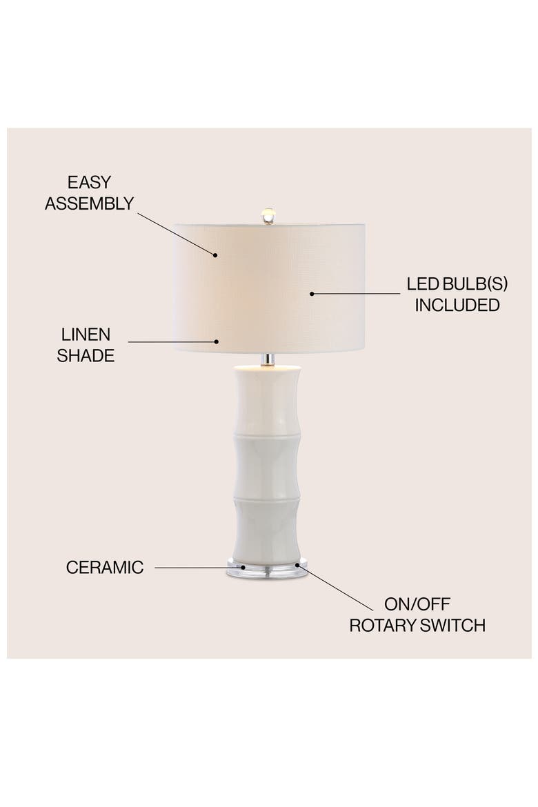 Tiki 26.5" Ceramic LED Table Lamp, Alternate, color, White