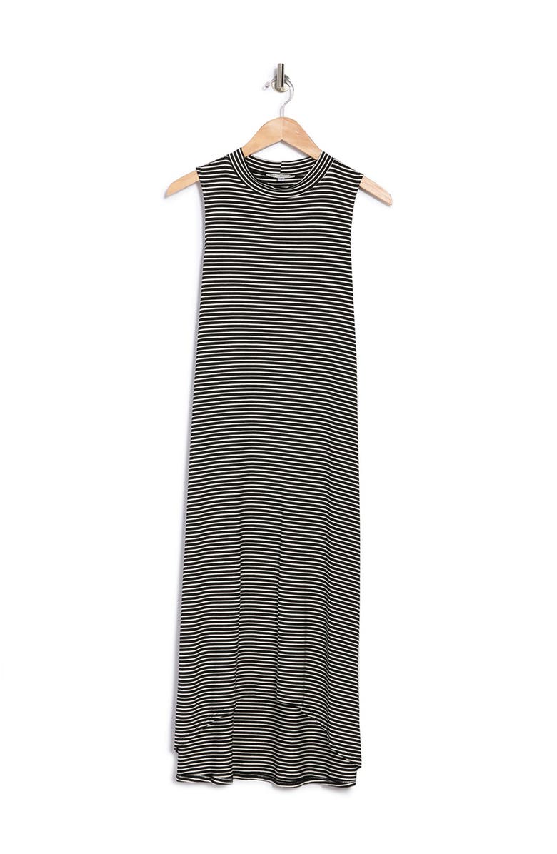TASH AND SOPHIE Striped Mock Neck Sleeveless Midi Dress, Alternate, color,
