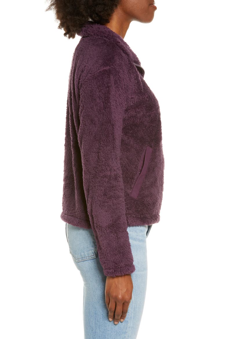 High Pile Fleece Pullover, Alternate, color, BLACKBERRY WINE