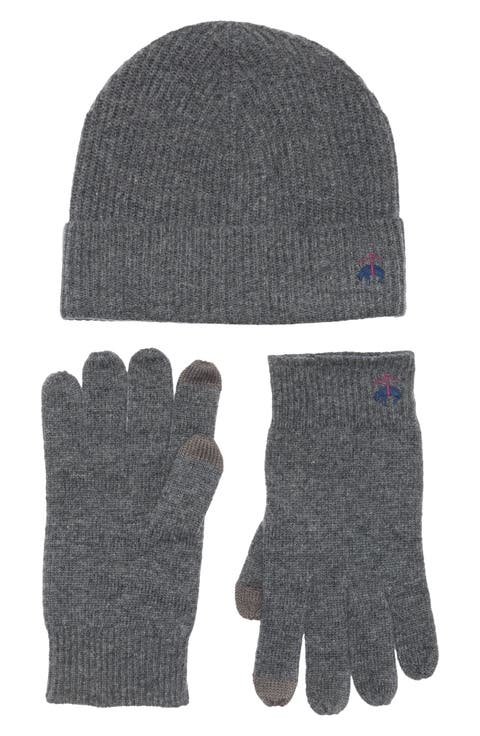 Wool Blend Beanie & Gloves Set