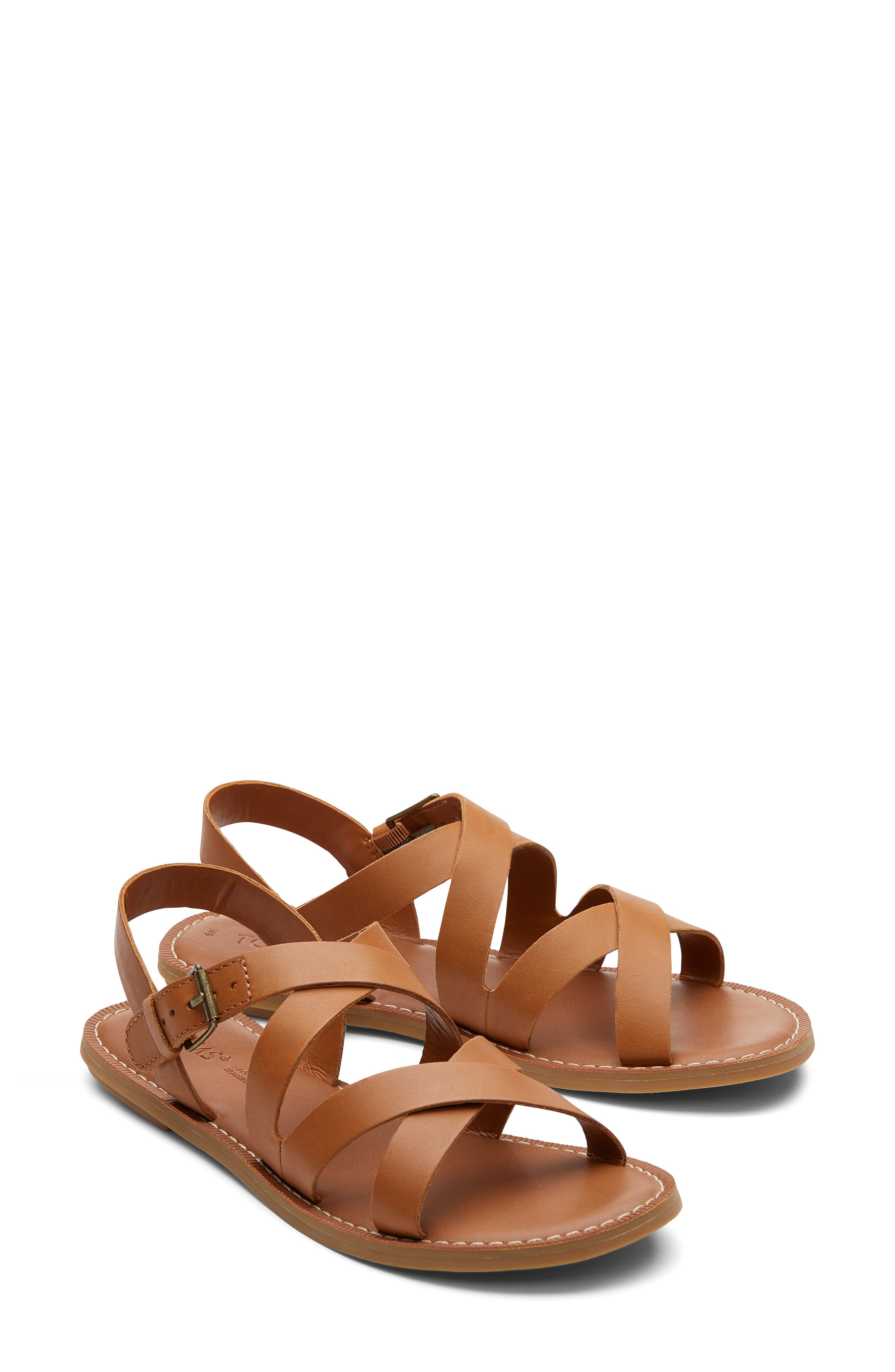 Sicily Flat Sandal, Main, color, BROWN
