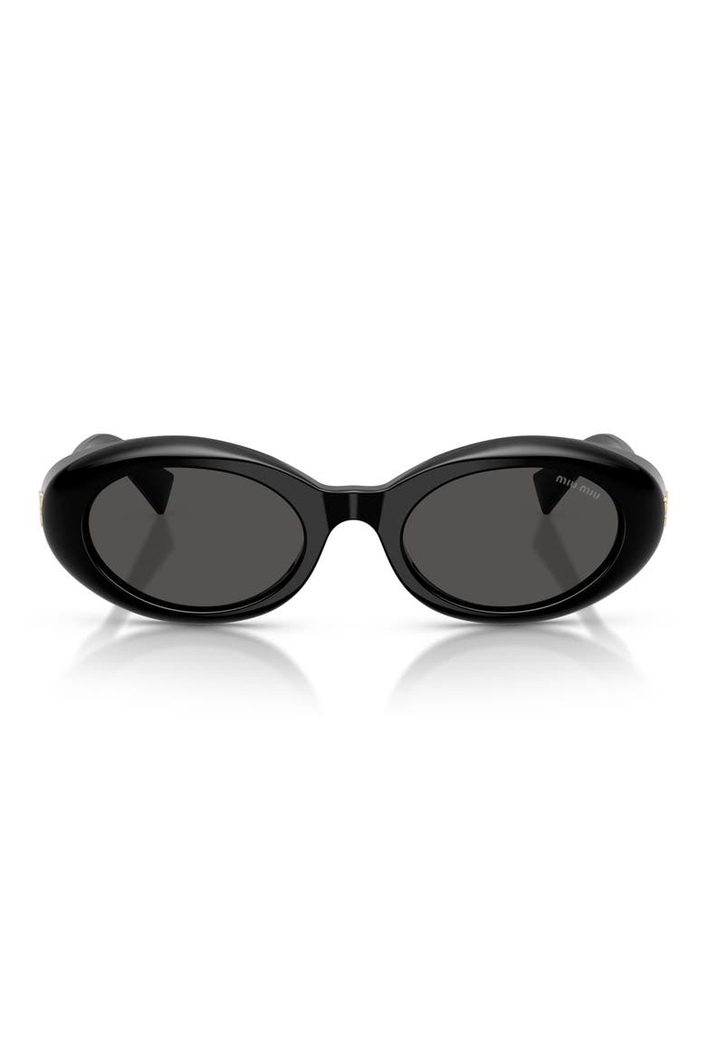 52mm Oval Sunglasses, Main, color, BLACK / DARK GREY