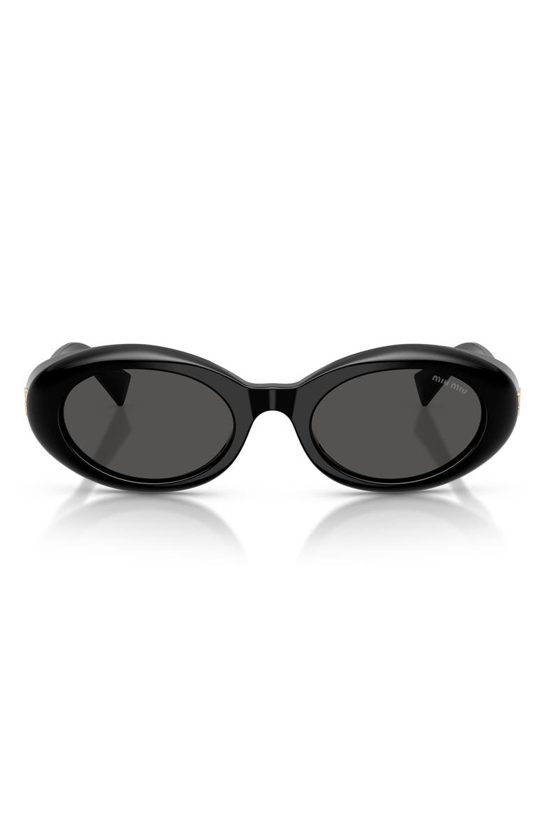 Miu Miu 52mm Oval Sunglasses, Main, color, Black / Dark Grey