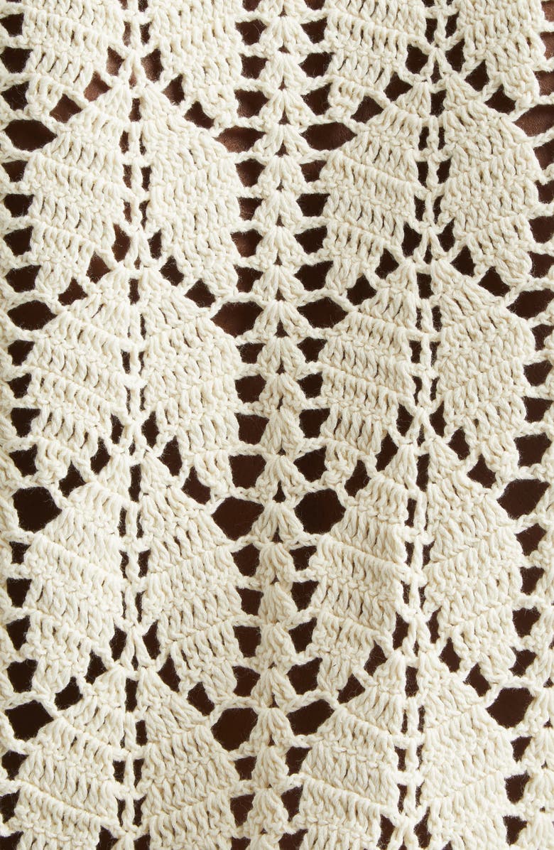 Zimmermann Awaken Button Front Crochet Top, Alternate, color, Cream