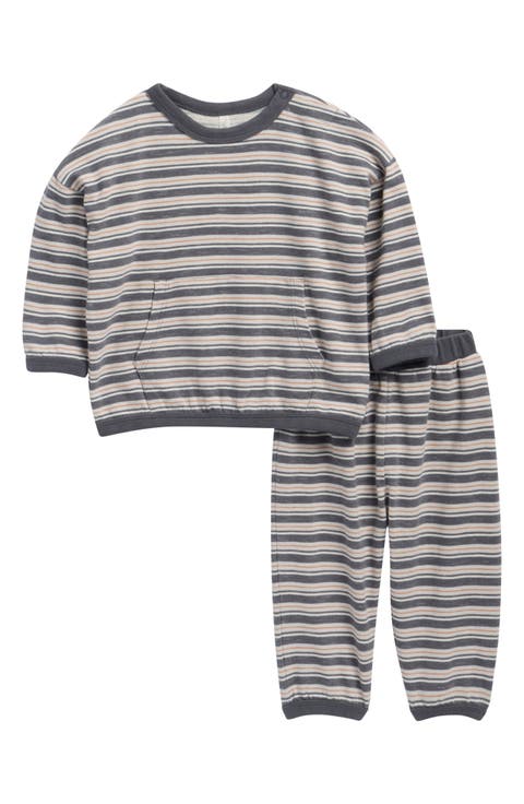 Stripe Cotton Sweatshirt & Joggers Set