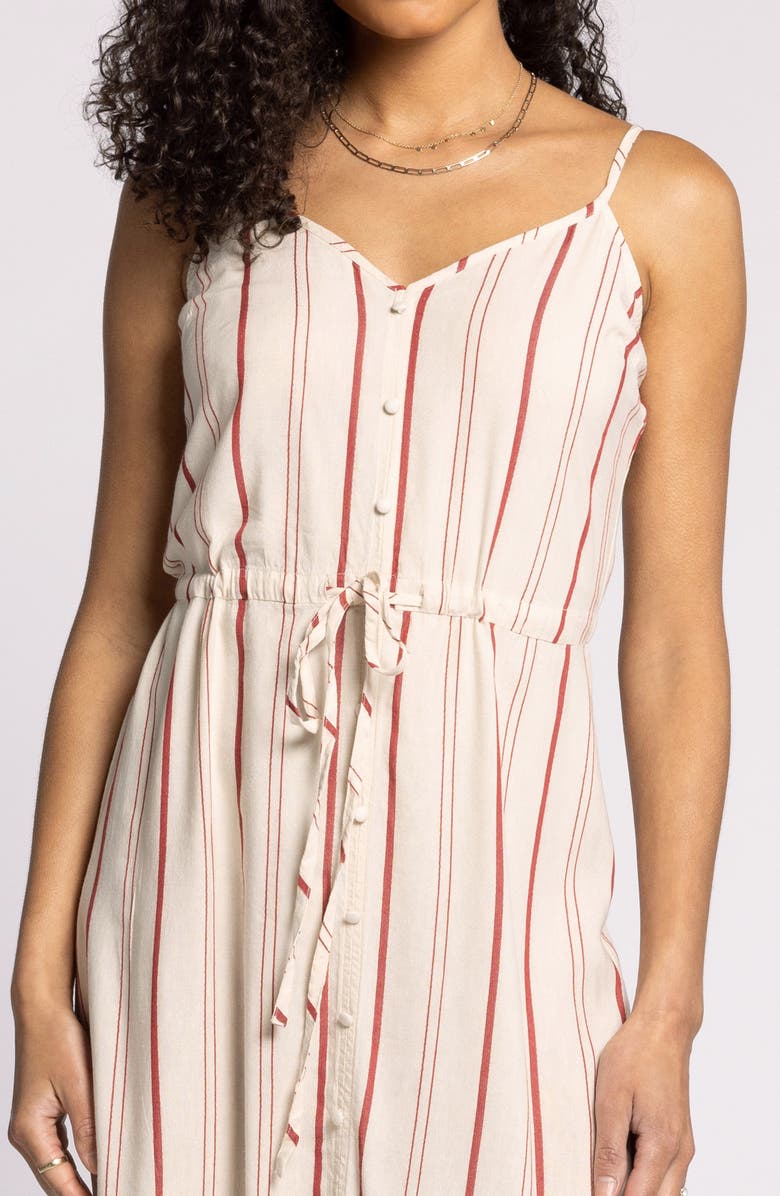 Thread & Supply Winifred Tie Waist Midi Dress, Alternate, color, Birch Brick