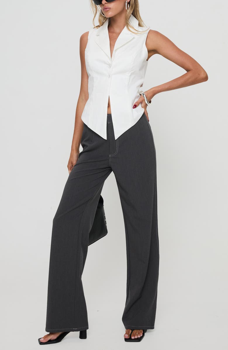 Princess Polly Campus Tie Back Organic Cotton Longline Vest, Alternate, color,