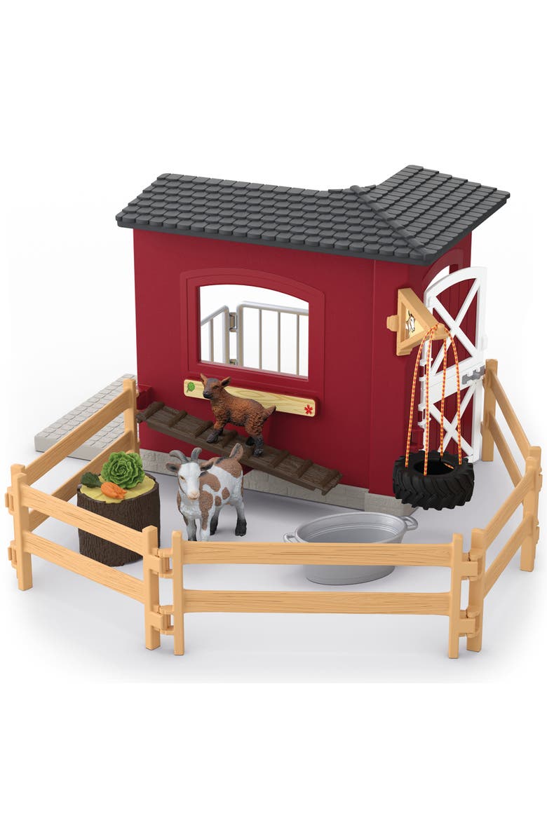 Farm World, Goat Stable,31 Piece Playset, 2 Animal Figures, Kids 3+, Alternate, color, Multicolored