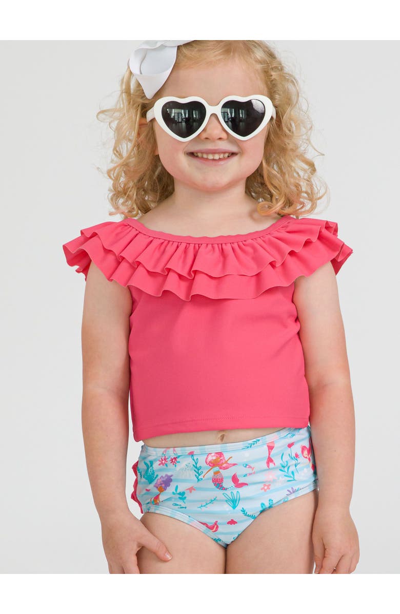 RuffleButts UPF50 Sun Protected Ruffle Tankini, Alternate, color, Blue Mermaid Princess