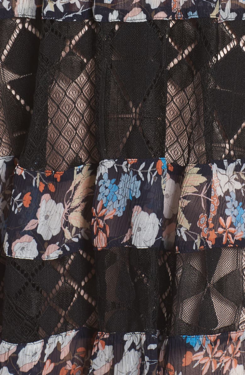 Foxiedox Adriana Lace Panel Dress, Alternate, color, 