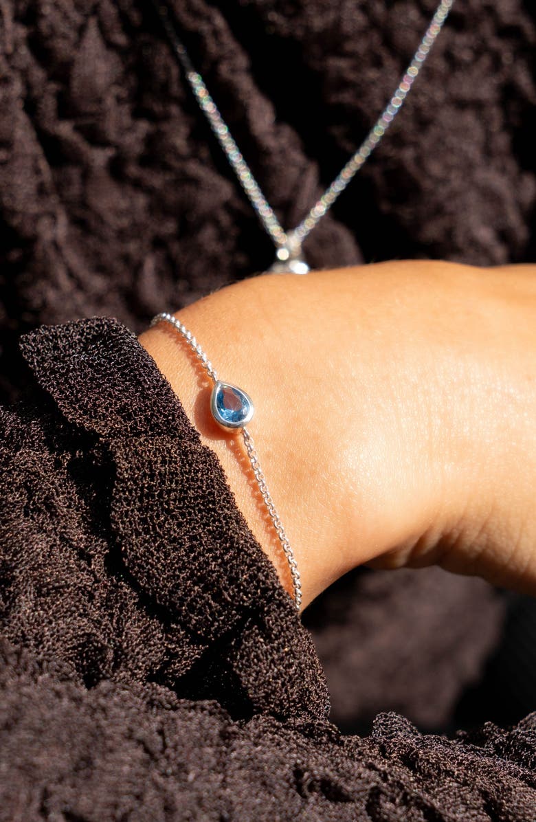 Dower & Hall Blue Topaz Pear Chain Bracelet, Alternate, color, Sterling Silver