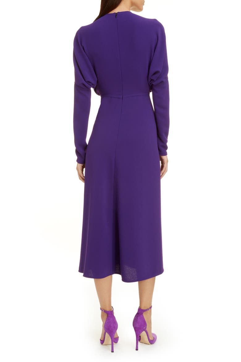 Dolman Long Sleeve Midi Dress, Alternate, color, BRIGHT PURPLE