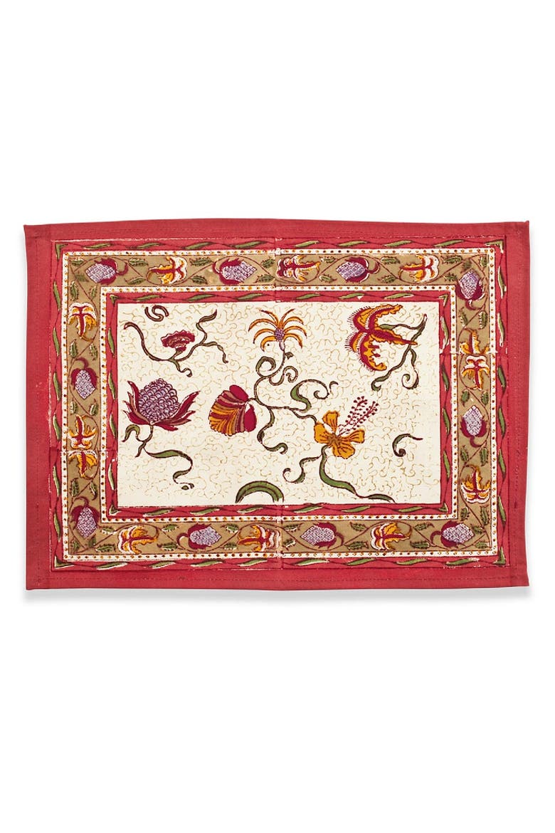 Fleur des Indes Mats, Main, color, Red/White 15" x 18"
