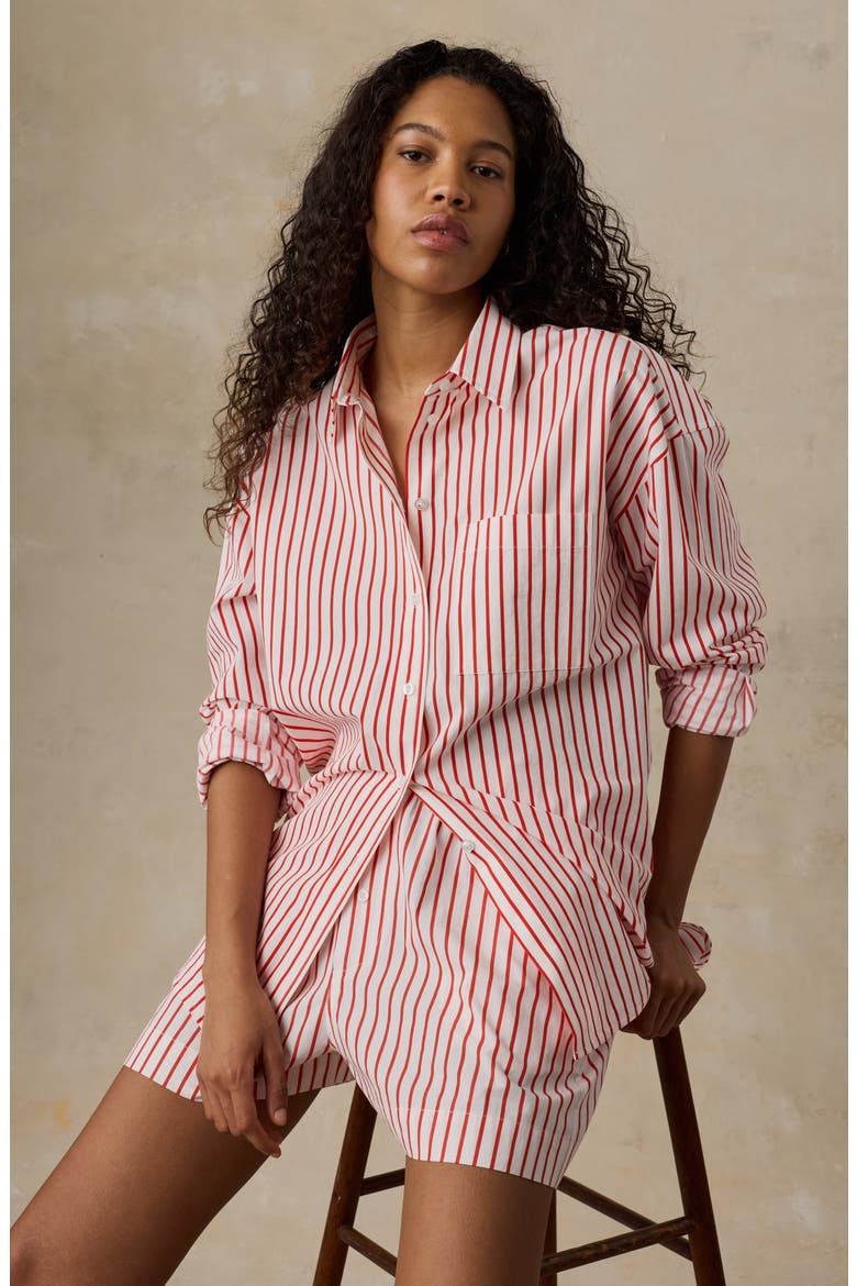 Coastal Stripe Organic Cotton Poplin Boxer Shorts, Alternate, color, SUMMER SAIL STRIPE