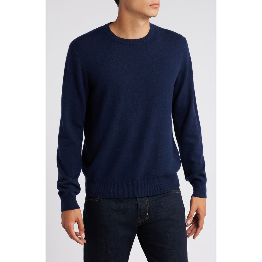 Lorenzo Uomo Merino Wool & Cashmere Crewneck Sweater in Midnight  product