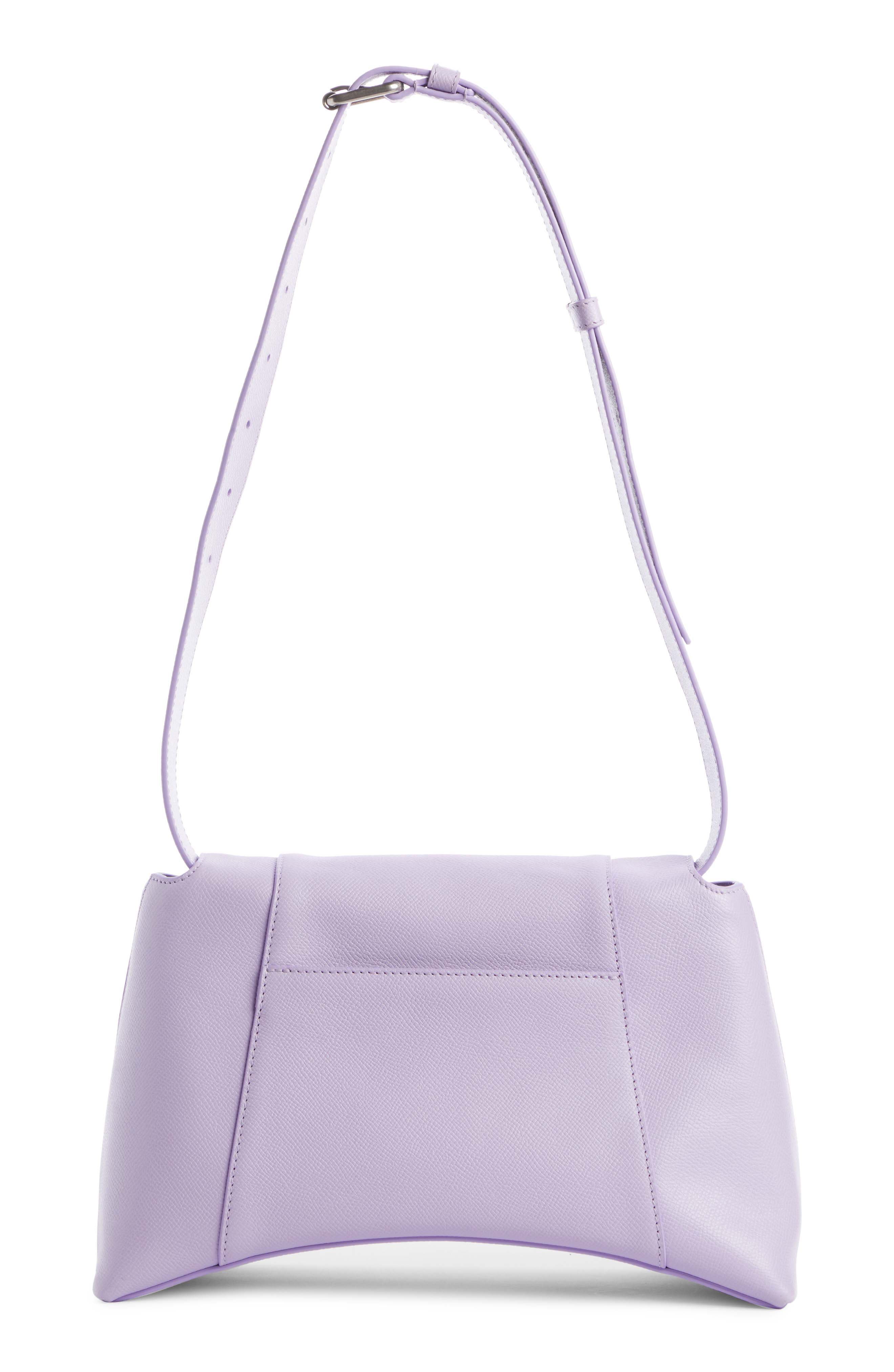 Soft Hourglass Calfskin Leather Shoulder Bag, Alternate, color, LILAC