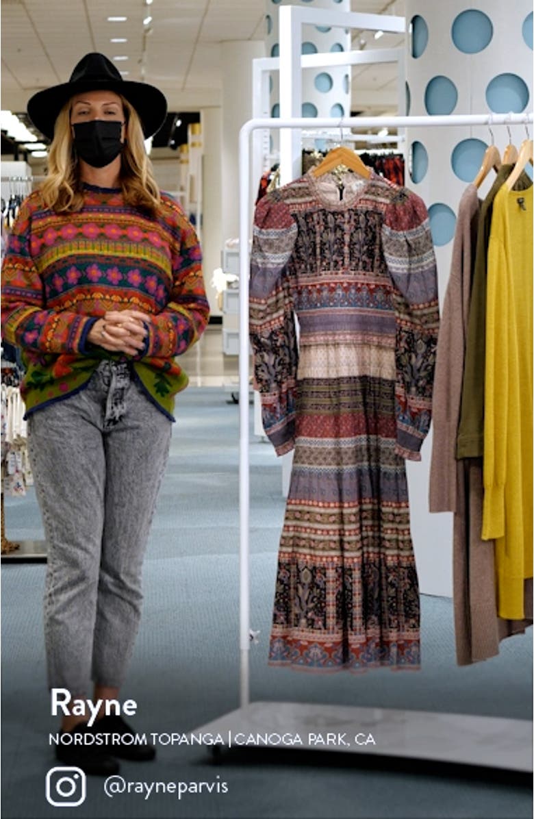 Brooke Border Smocked Long Sleeve Midi Dress, sales video thumbnail