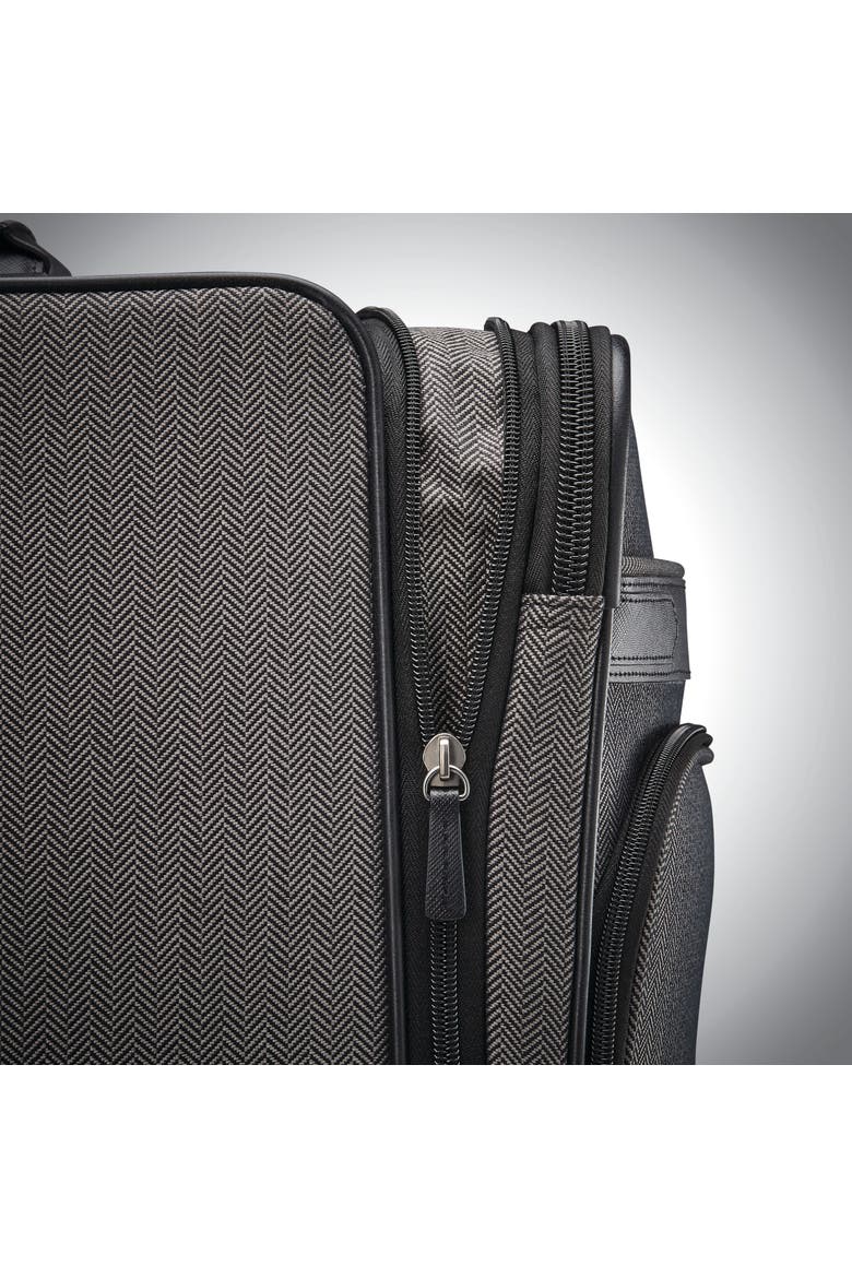 Herringbone Deluxe Journey Expandable 26" Medium Checked Spinner Luggage, Alternate, color, Black Herringbone