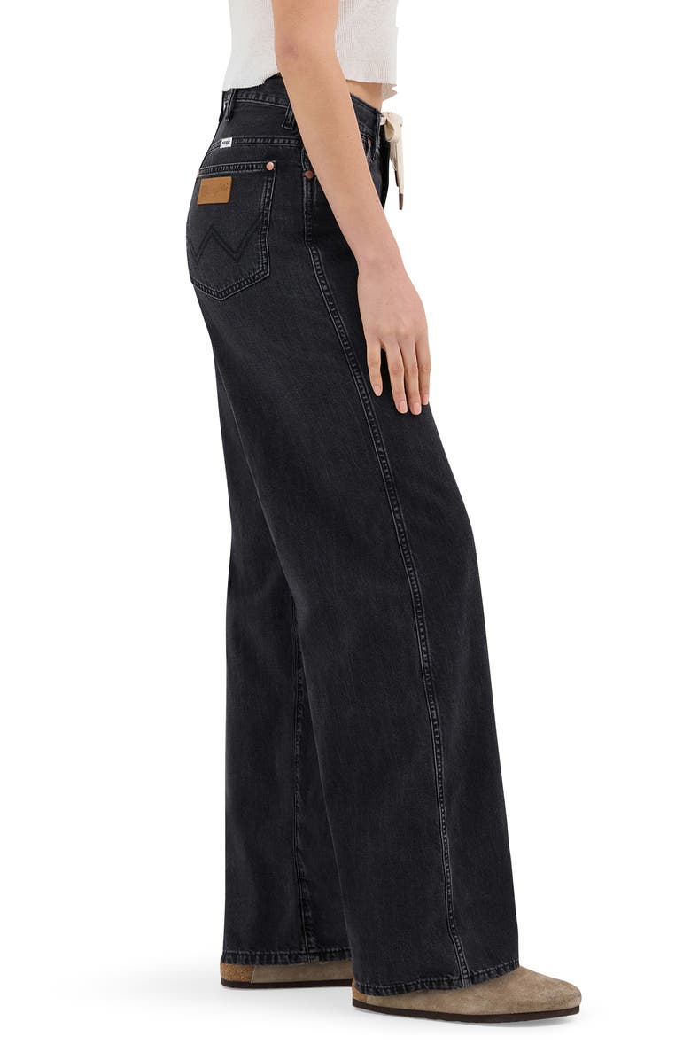Wrangler Tie Waist Wide Leg Jeans, Alternate, color, Rinse Black