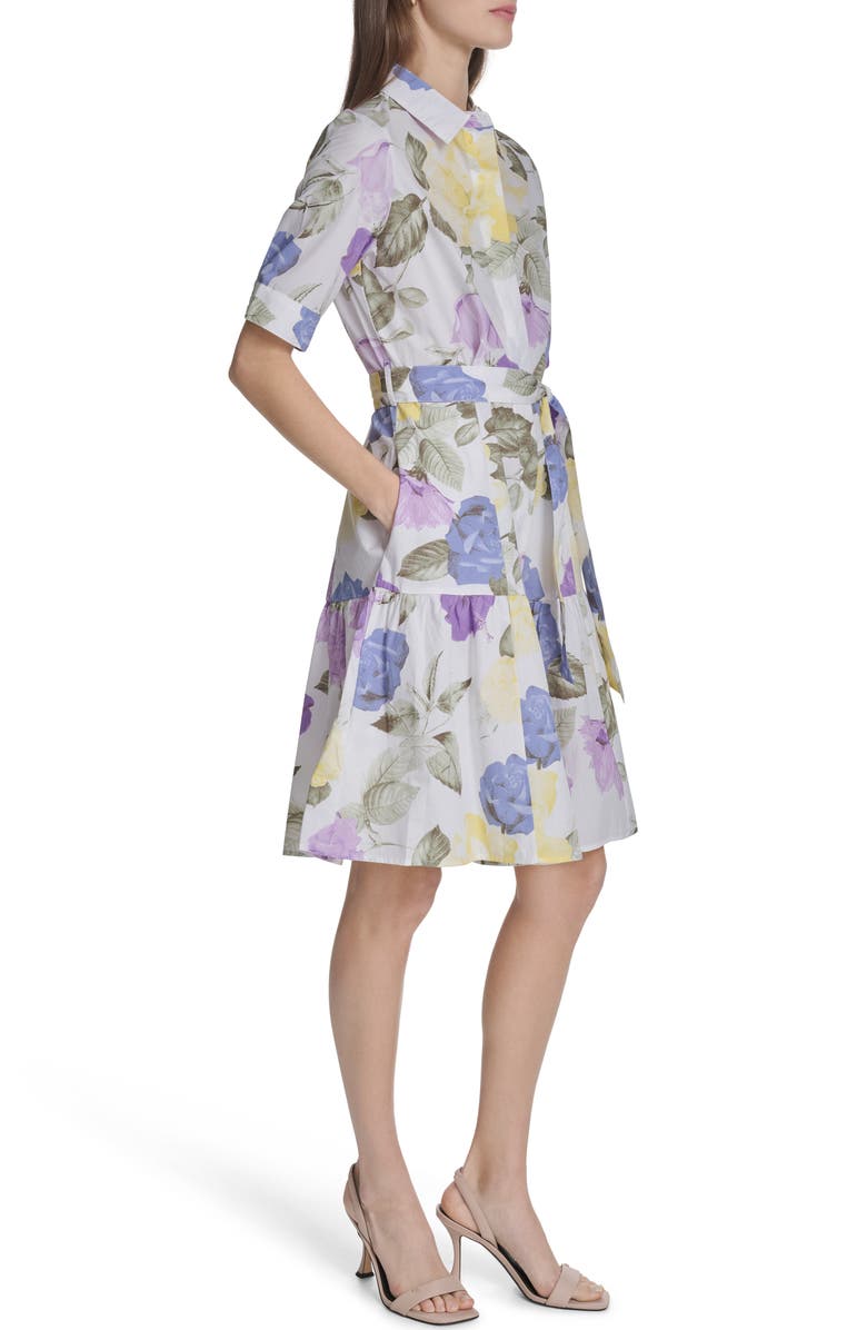 Calvin Klein Short Sleeve Cotton Shirtdress, Alternate, color,