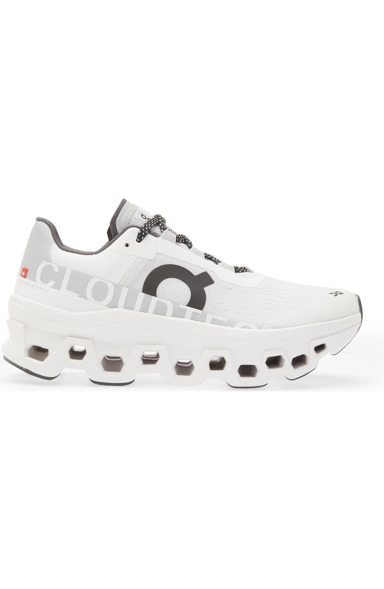 On Cloudmonster Running Shoe, Alternate, color, All White