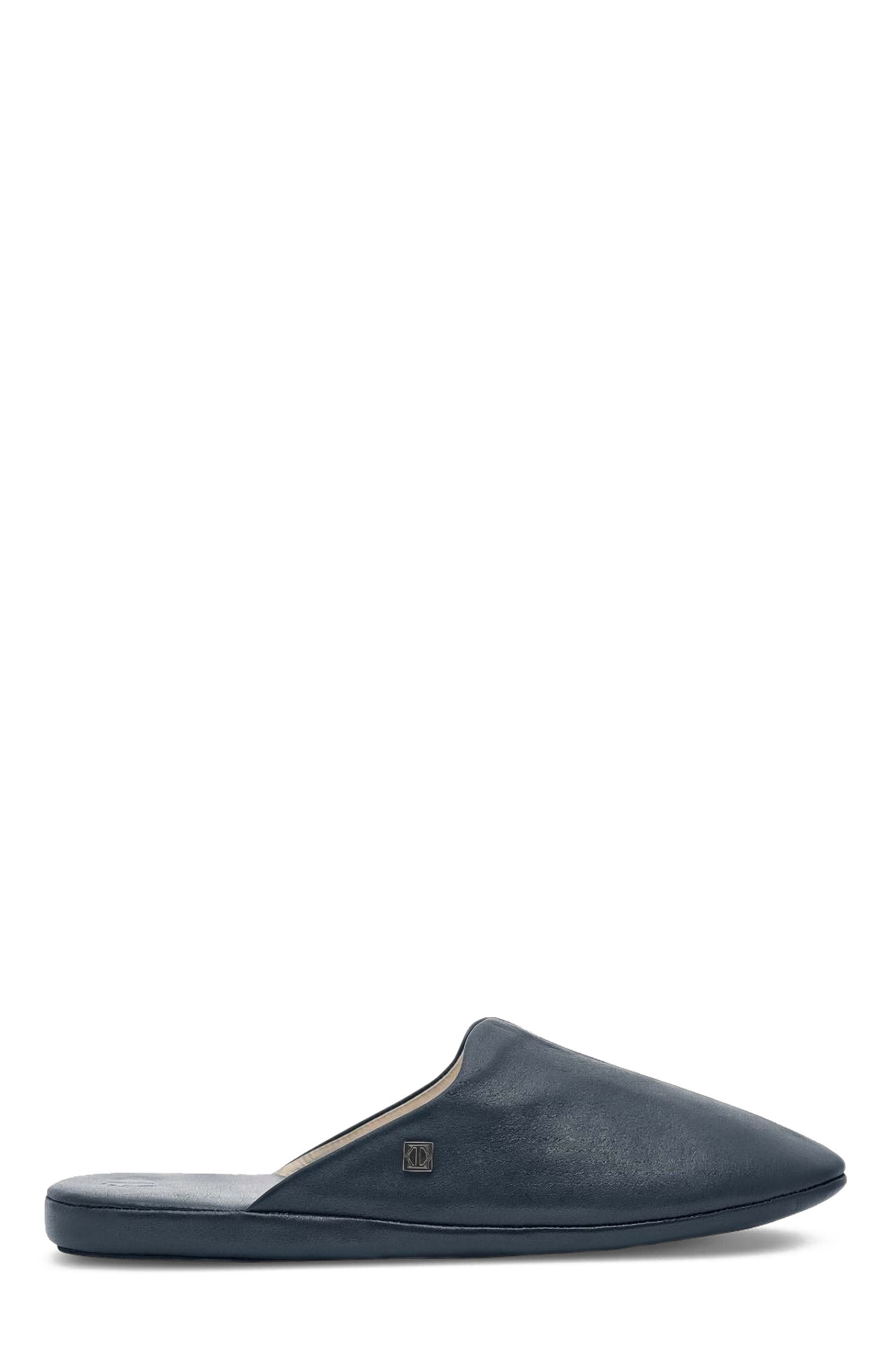 Glen Men's Leather Slippers, Alternate, color, Blue