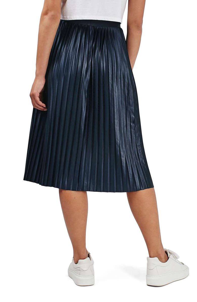 Topshop Pleat Jersey Midi Skirt, Alternate, color,