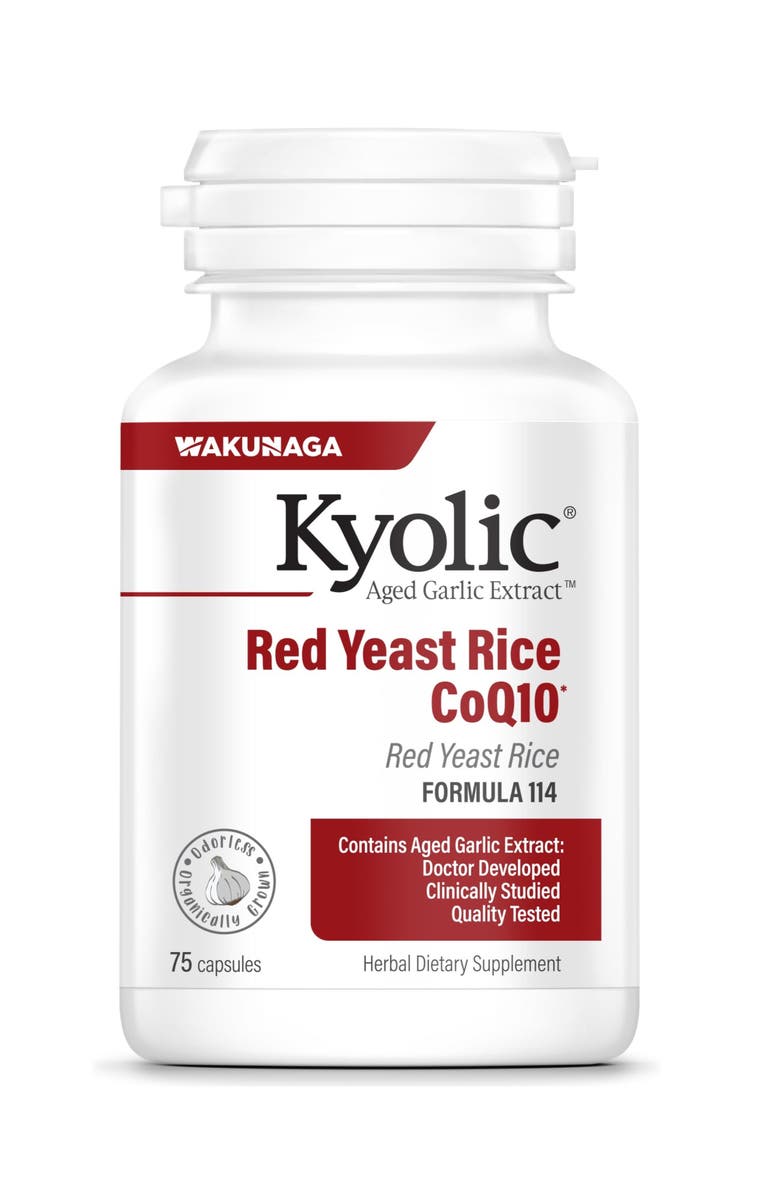 Kyolic Aged Garlic Extract Formula 114, Red Yeast Rice CoQ10, Capsules 75 Count, Main, color, NO COLOR